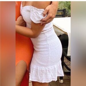 Two Piece Smocked Skirt Set